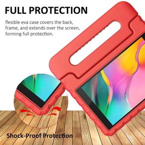 img 2 attached to 🔴 AVAWO Kids Case for Samsung Tab A 8.0 2019 ( T290/T295 ), Shockproof Lightweight Convertible Handle Stand, Red - Kid-Friendly Case for Samsung Tab A 8-inch Released in 2019