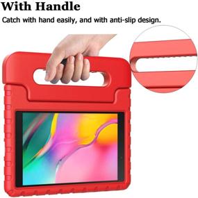 img 3 attached to 🔴 AVAWO Kids Case for Samsung Tab A 8.0 2019 ( T290/T295 ), Shockproof Lightweight Convertible Handle Stand, Red - Kid-Friendly Case for Samsung Tab A 8-inch Released in 2019