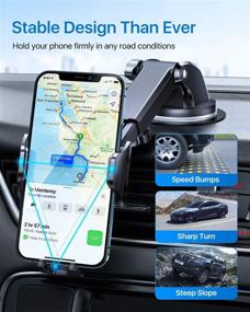 img 2 attached to 📱 Andobil Car Phone Holder Easy Clamp - Anti Shake, Strong Suction, Universal Dashboard Air Vent Windshield Hands-Free Mount for All Mobile Phones