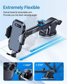 img 1 attached to 📱 Andobil Car Phone Holder Easy Clamp - Anti Shake, Strong Suction, Universal Dashboard Air Vent Windshield Hands-Free Mount for All Mobile Phones