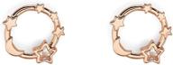 💎 pura vida celestial stud earrings with cubic zirconia stone - rose gold plated, brass base, sterling silver posts - 1 pair logo