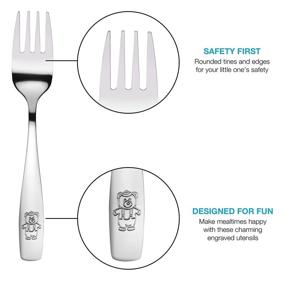 img 3 attached to 🍴 9-Piece Stainless Steel Kids Forks Set - Child and Toddler Safe Flatware for Home and Preschools, Includes Kids Cutlery and Utensils