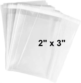 img 4 attached to 🎁 200-Pack Clear Resealable Cellophane Bags - Thick 2 MIL Glossy Self-Seal Cello Bags for Gifts, Food, Soap, Candles & Bakery Goods (2"x 3" - 200 Pack)