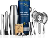 🍸 premium mixology & craft cocktail shaker set - complete 11-piece bar accessories kit for home bartenders - silver logo