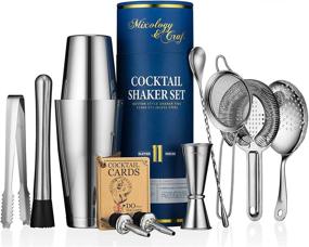 img 4 attached to 🍸 Premium Mixology & Craft Cocktail Shaker Set - Complete 11-Piece Bar Accessories Kit for Home Bartenders - Silver