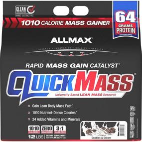 img 3 attached to 🏋️ ALLMAX Nutrition QuickMass Rapid Mass Gain Catalyst, Cookies & Cream, 12 Pound: The Ultimate Solution for Quick Mass Gain