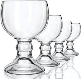 img 4 attached to Premium Schooner Beer Glasses Set - 21-ounce Large Margarita Glass, Big Goblet Style Beer Glass for Coronarita, Fish Bowl Glasses for Drinks - Set of 4: The Perfect Glassware for Enjoying your Favorite Beverages