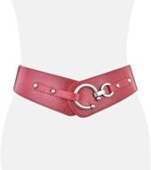 👗 talleffort retro women wide elastic stretch waist belt - fashionable and cute leather belts for women logo