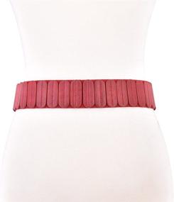 img 3 attached to 👗 Talleffort Retro Women Wide Elastic Stretch Waist Belt - Fashionable and Cute Leather Belts for Women