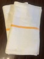 premium omni linens 24 gold/orange stripe bar mops: high-quality towels for restaurant and commercial kitchens - 32oz logo