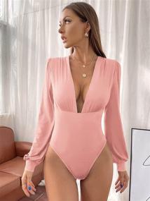 img 2 attached to Milumia Womens Stretchy Bodysuit Leotard Women's Clothing in Coats, Jackets & Vests