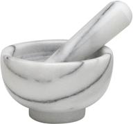 🔨 hic mortar and pestle spice herb grinder pill crusher set, genuine carrara marble, 4" x 2.5 logo