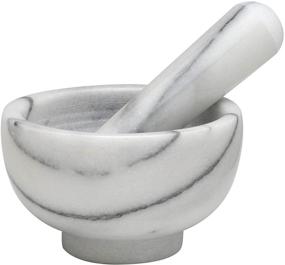 img 4 attached to 🔨 HIC Mortar and Pestle Spice Herb Grinder Pill Crusher Set, Genuine Carrara Marble, 4" x 2.5