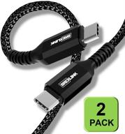 🔌 кабель brexlink usb c к usb c 2-pack, 60w быстрая зарядка, 6.6 футов нейлоновый оплетенный кабель type c - совместим с samsung galaxy s20 ultra/s20+/note 10+/macbook/ipad pro 2018/google pixel 2/3/4 (черный) логотип