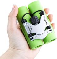 ivenkich compact binoculars for kids: 8x21 mini binoculars for bird watching, hunting, travel, and more - lightweight and durable (green) logo