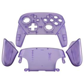 img 3 attached to 🕹️ Transform your Gaming Experience with eXtremeRate Clear Atomic Purple Octagonal Gated Sticks Faceplate Backplate Handles for Nintendo Switch Pro Controller
