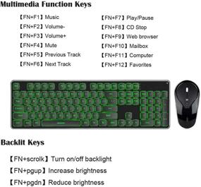 img 4 attached to Wireless Gaming Keyboard Mouse Combo: Backlit, Rechargeable, 2.4G, Soundless, USB, for Home Office Game Windows/Mac (Black)