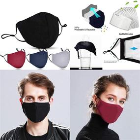 img 4 attached to Face_Masks Washable Activated Adjustable Protection