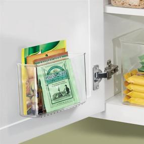 img 2 attached to 🗄️ MDesign Clear Plastic Adhesive Mount Storage Organizer Container - 2 Pack, 6 Inch Wide - Space Saving Holder for Kitchen/Pantry Wall Organization, Sandwich Bags and Foil - Linge Collection