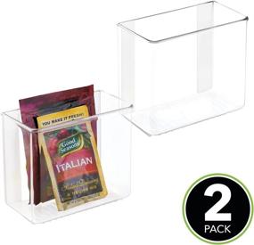 img 3 attached to 🗄️ MDesign Clear Plastic Adhesive Mount Storage Organizer Container - 2 Pack, 6 Inch Wide - Space Saving Holder for Kitchen/Pantry Wall Organization, Sandwich Bags and Foil - Linge Collection