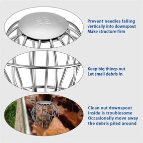 img 1 attached to 🍃 Gutter Guard 2 Inch 304 Stainless Steel Filter Strainer - 4 Pack: Prevent Leaves, Seeds, and Debris for Hassle-Free Gutter Cleaning