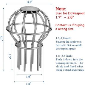 img 3 attached to 🍃 Gutter Guard 2 Inch 304 Stainless Steel Filter Strainer - 4 Pack: Prevent Leaves, Seeds, and Debris for Hassle-Free Gutter Cleaning