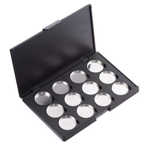 img 4 attached to 💄 Allwon Empty Magnetic Eyeshadow Palette with 12 Round Metal Pans (26mm) for Makeup