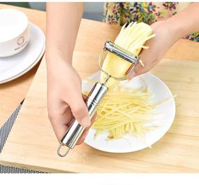 img 1 attached to 🥗 Bringsine Premium Dual Julienne & Vegetable Peeler Slicer – Effortlessly Create Mouthwatering Salads and Veggie Noodles