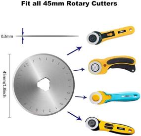 img 1 attached to 🔪 Kingsource SKS-7 Titanium Coated 10 Packs 45mm Pack Rotary Cutter Blades - Replacement for Olfa, Fiskar, Martelli, Truecut Cutter - Ideal for Fabric, Sewing, Leather, Paper Cuts