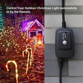 img 1 attached to 🕒 DEWENWILS Outdoor Light Timer Waterproof with Remote Control, 100 ft Range, 2 Outlets - UL Listed