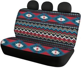 img 3 attached to CLOHOMIN Southwest Native Indian American Aztec Print Car Seat Cover for Women Men, Durable & Washable Fabric Auto Accessories, Rear Bench Seat Protection