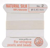 🧵 griffin bcswh02g beading silk cord: size 2, white - premium quality crafting essential logo