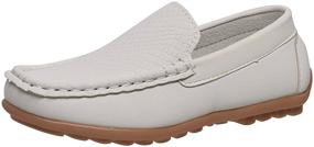img 2 attached to 👞 coXist Kids Toddlers Boys Girls Leather Slip On Loafers: Stylish Moccasin Boat Dress Shoes
