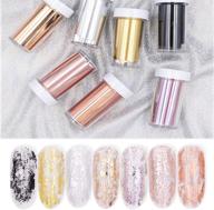 bornbeauty 7 цветов розовые фольги для ногтей: превратите свои ногти в звездное небо с блестками и голографическими подсказками для ногтей! логотип