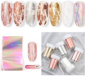 img 2 attached to BornBeauty 7 Цветов розовые фольги для ногтей: Превратите свои ногти в Звездное небо с блестками и голографическими подсказками для ногтей!