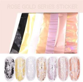 img 3 attached to BornBeauty 7 Цветов розовые фольги для ногтей: Превратите свои ногти в Звездное небо с блестками и голографическими подсказками для ногтей!