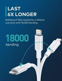 img 2 attached to 🔌 10ft iPhone Charger Cable, Xcentz Long Lightning Cable MFi Certified USB Cord for iPhone 11/Xs/XS Max/XR/X/8/8 Plus/7/7 Plus/6/6 Plus/5s/iPad - White
