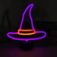 witch hat shaped led neon sign light: perfect halloween decoration lamp for parties, living rooms, and more! логотип