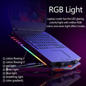 img 1 attached to MeFee RGB Охлаждающая подставка для ноутбука: Мощный 6-вентиляторный охладитель для игровых ноутбуков с диагональю 15,6-21 дюйм, с кнопочным управлением и элегантной металлической панелью.