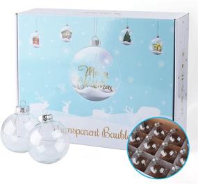 img 1 attached to 🎄 12 Piece Clear Fillable Christmas Ornaments Balls, Transparent Plastic Baubles Decorations for Trees, 80mm Size