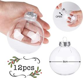 img 3 attached to 🎄 12 Piece Clear Fillable Christmas Ornaments Balls, Transparent Plastic Baubles Decorations for Trees, 80mm Size