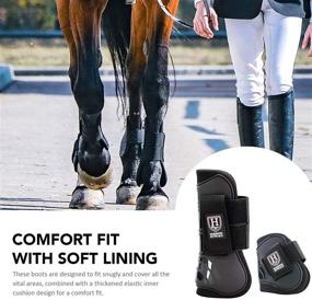 img 1 attached to Harrison Howard Open Front/Fetlock Horse Tendon Boots Set of 4