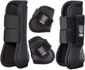 img 4 attached to Harrison Howard Open Front/Fetlock Horse Tendon Boots Set of 4