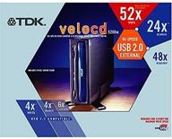 📀 высокоскоростной внешний привод tdk systems velocd cdrw 52x24x48x-usb2.0 (ue-5200bx-f) логотип