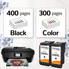 img 1 attached to 🖨️ BSTINK Remanufactured Canon PG-245XL Ink Cartridges - 2 Black | Accurate Ink Level | Compatible with Canon PIXMA MG2520, MG2920, MG2922, MG2924, MG2420, MG2522, MG2525, MG3020, MG2555, MX490, MX492 Printers