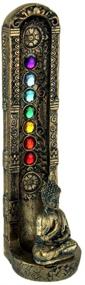 img 1 attached to 🕉️ Multicolor Standing Buddha Chakra Stone Incense Burner, 9 1/2 inches - Perfect Fantasy Gift