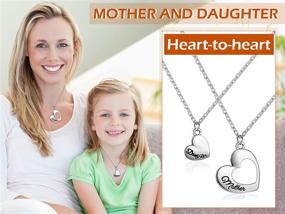 img 3 attached to 👩 Mother Daughter Jewelry Set: 2 Heart Matching Mother Daughter Bracelets + Mom and Me Necklace with Heart Love Dangle Charm Beads