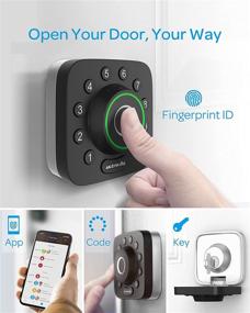 img 1 attached to 🔒 ULTRALOQ U-Bolt Pro WiFi Smart Lock with Door Sensor - Keyless Entry Door Lock with WiFi, Bluetooth, Fingerprint, and Keypad - Front Door Smart Lock, ANSI Grade 1 Certified