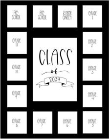 img 4 attached to 🎓 Rustic Red Door Co. School Years Picture Mat with 15 Openings – 11x14 School Days Photo Collage - Frameless – Pre-K/Kindergarten to 12th Grade Graduation (Class of 2034, Black)