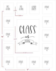 img 1 attached to 🎓 Rustic Red Door Co. School Years Picture Mat with 15 Openings – 11x14 School Days Photo Collage - Frameless – Pre-K/Kindergarten to 12th Grade Graduation (Class of 2034, Black)